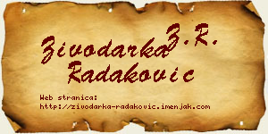 Živodarka Radaković vizit kartica